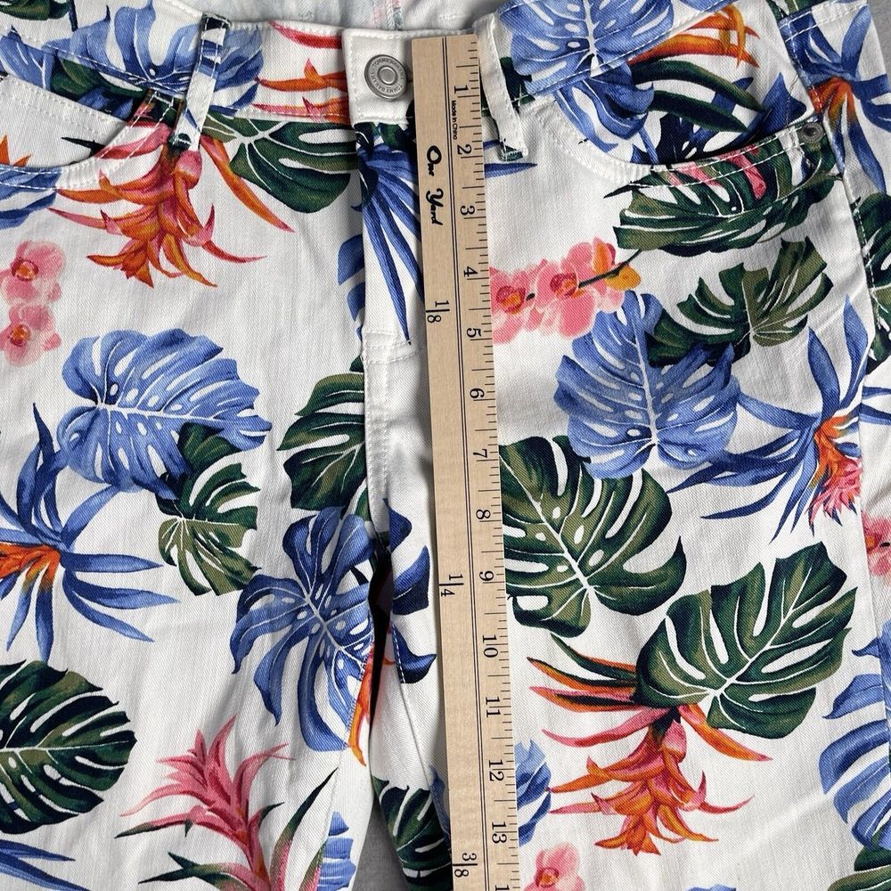 Tommy Bahama Denim Skinny Ankle‎ Floral All Over Stretch Jeans Sz 29x28 White - Picture 5 of 14